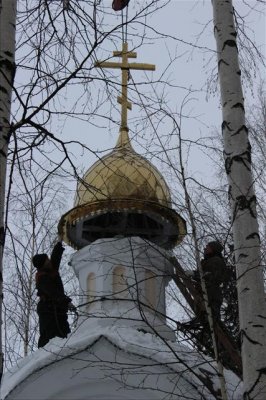 Засверкал купол часовни, расположенной на территории сборного пункта Чувашской Республики